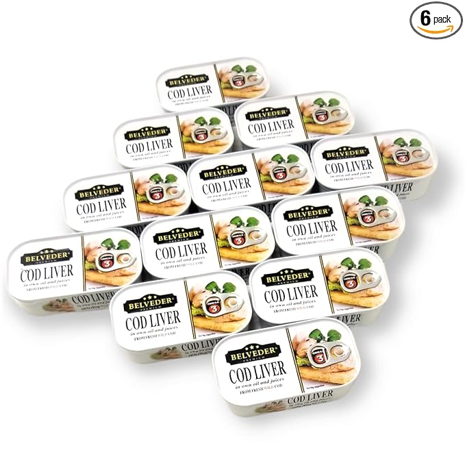 Belveder Wild Cod Liver 120g Can From Iceland (6 - PACK)