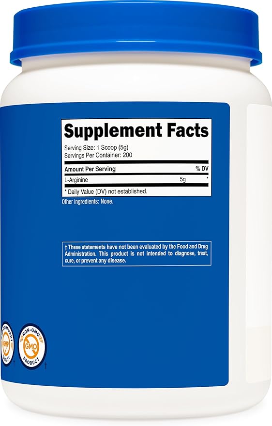 Nutricost L-Arginine Powder 1KG - Pure L-Arginine 5g Per Serving