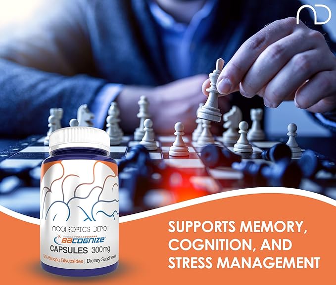 BaCognize Bacopa Monnieri Capsules | 300mg | 240 Count | Ayurvedic Herb | Nootropic Brain Booster | Supports Stress Management | Improves Memory Cognition + Mood