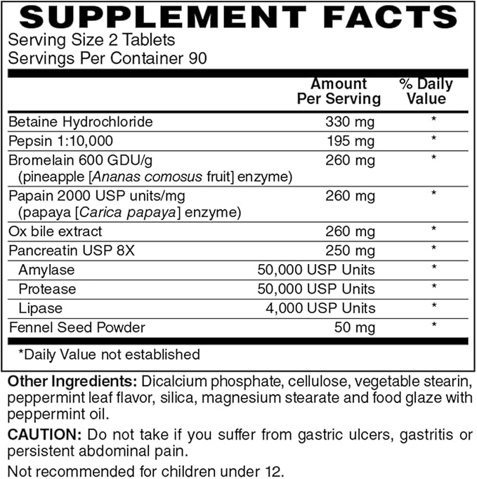 Holly Hill Health Foods Superzymes 180 Tablets