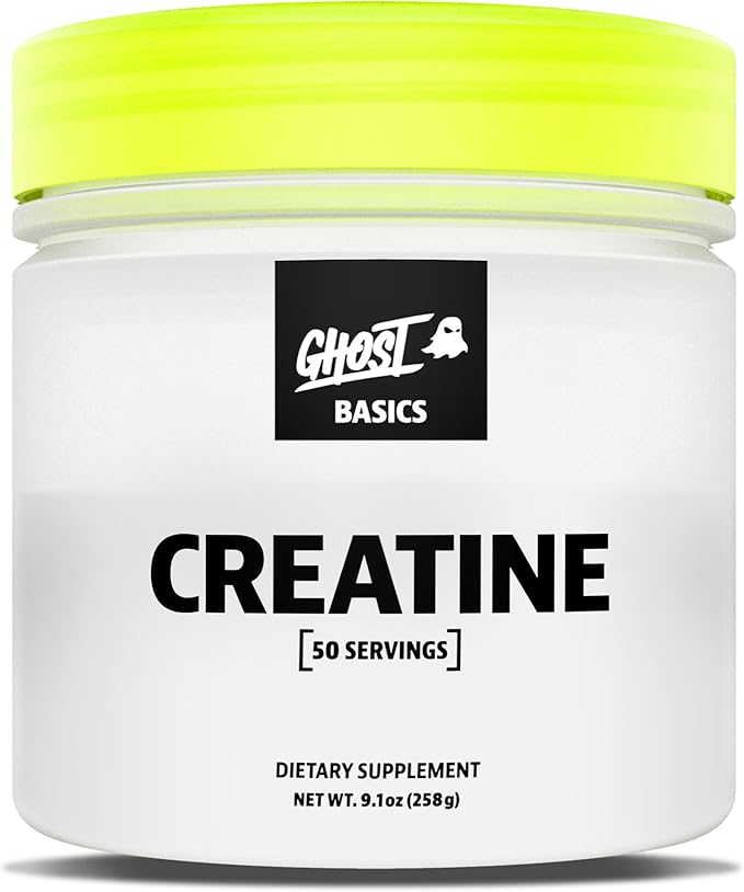 GHOST Basics Creatine Monohydrate Powder for Men &amp Women – 5G Creapure Creatine Workout Supplement for Muscle Gain – Vegan Soy Free &amp Gluten Free - 50 Servings