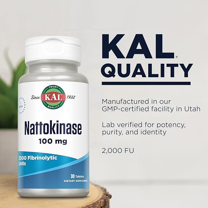 Kal 100 Mg Nattokinase Tablets 30 Count