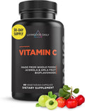 Livingood Daily Vitamin C Supplement 3-in-1 Whole Food-Based Vitamin C with Acerola &amp Amla Fruit Extracts and Citrus Bioflavonoids for Immune Support Vegan Gluten Free Non GMO 60 Capsules