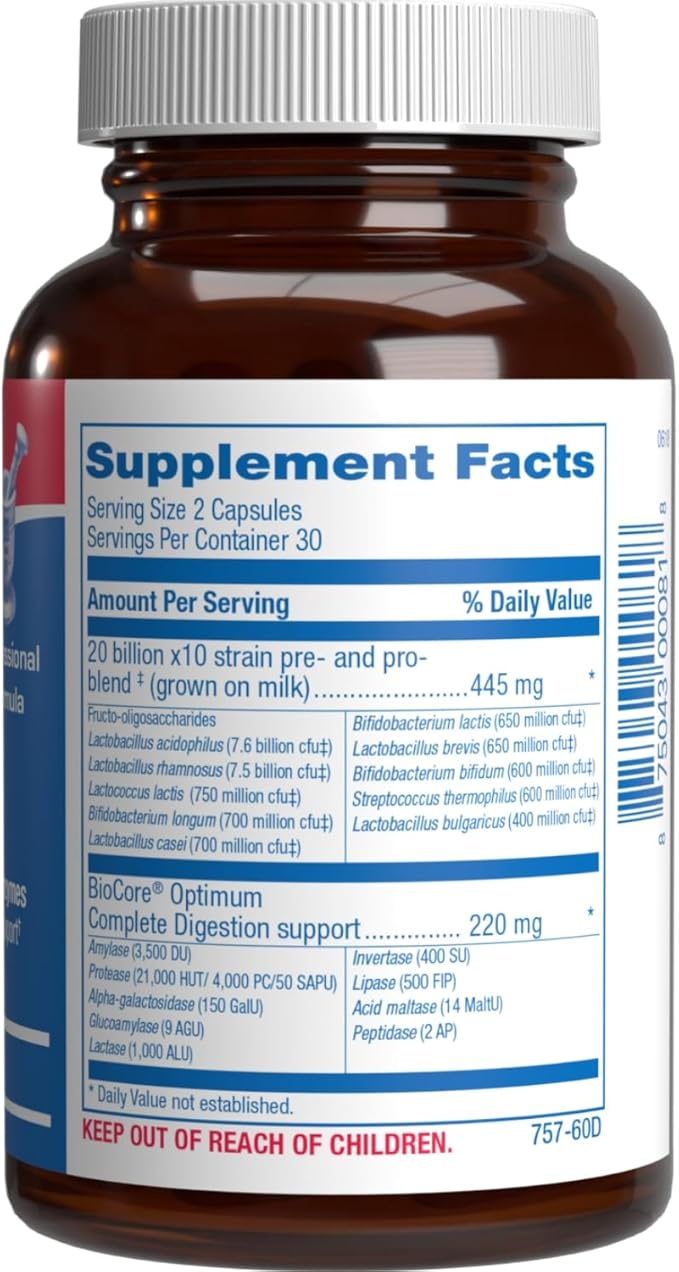 Digestive Enzymes with Probiotics and Prebiotics - Men &amp Womens Pre and Probiotic Supplement with 10 Diverse Strains &amp Broad Spectrum Enzymes for Digestion Bloating &amp Constipation Relief -