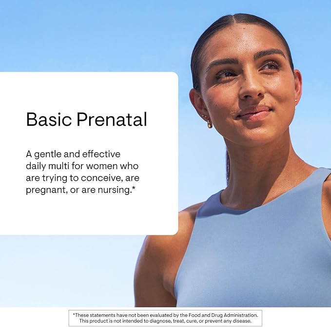 THORNE - Basic Prenatal - Well-Researched Folate Multi for Pregnant &amp Nursing Women - Includes 18 Vitamins &amp Minerals Plus Choline - Third-Party Certified - Gluten Dairy &amp Soy-Free - 30