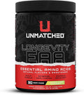 Unmatched Longevity EAA Essential Amino Acids | Muscle Build &amp Recovery | Performance &amp Health-Span Benefits | Natural Flavors &amp Sweeteners | 30 Servings (Lemon Lime Sherbet)