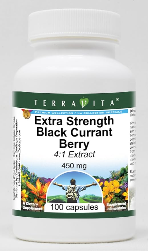 Extra Strength Black Currant Berry 4:1 Extract - 450 mg (100 Capsules ZIN: 514114)