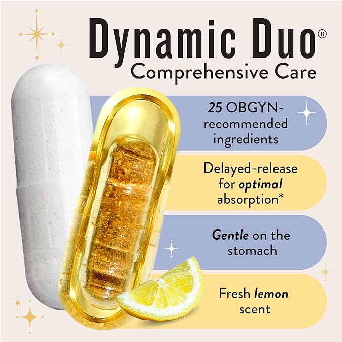 Legendairy Milk Dynamic Duo® Prenatal 2-in-1 Prenatal Vitamins for Women - Morning &amp Night Prenatal Vitamins with DHA and Methylated Folate - 25 Vitamins &amp Minerals for Every Stage 30 Day Sup