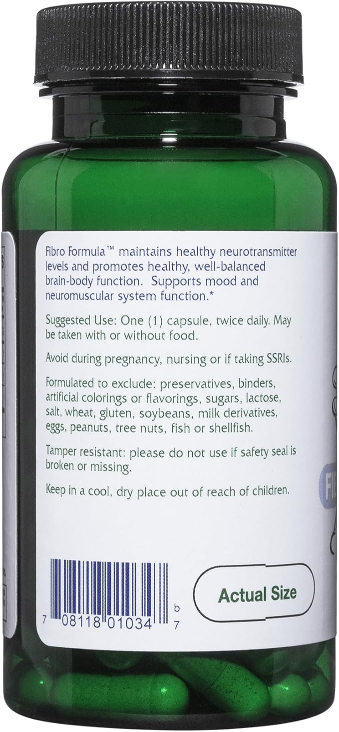 Vitanica Fibro Formula Fibromyalgia Relief Support Saffron Extract 60mg 5 HTP 100mg Pea 300mg Dr Formulated Neuro Muscular Support Supplement Vegan Non-GMO 60 Capsules