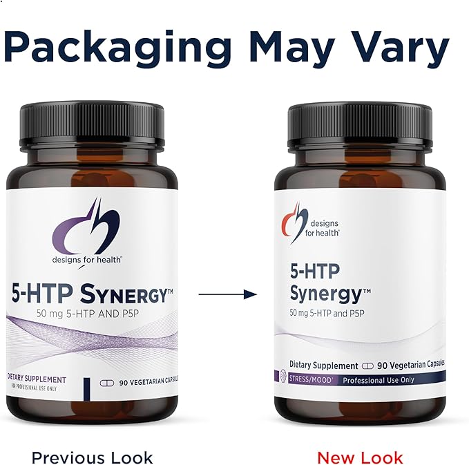 Designs for Health 5-HTP 50mg with Vitamin B6 (P-5-P) - 5-HTP Synergy 50 mg Supplement - Serotonin Precursors to Help Support Healthy Mood + Appetite (90 Capsules)
