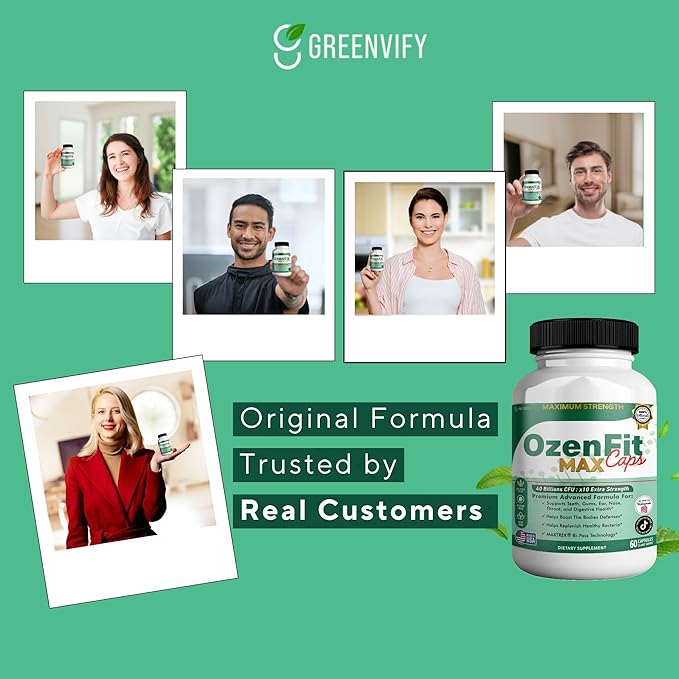 OzenFit Caps Max Probiotic Supplement 40 Billion CFU MAKTREK Bi-Pass Technology 60 Capsules 30-Day Supply (1)