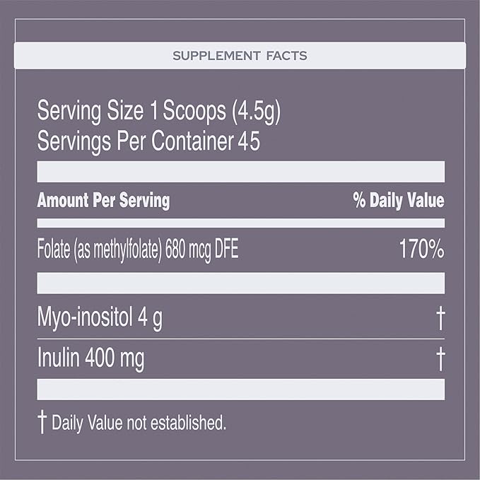 Holiherb Myo Inositol + Methylfolate Supplement for Women | Fertility Supplements for Hormonal Balance &amp Ovarian Health Support | 4g of Myo Inositol per Serving | 45 Servings