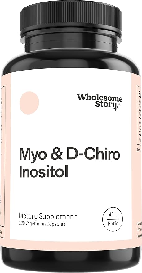 Wholesome Story Myo-Inositol &amp D-Chiro Inositol Supplement for Women | Fertility Supplements for Hormonal Balance &amp Ovarian Health Support | Myoinositol | Ideal 40:1 Ratio | 30 Servings