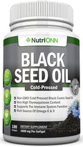 Black Seed Oil - 1000 Mg - 180 Softgels - Cold-Pressed Non-GMO Black Cumin Seed Capsules - Super High Thymoquinone Content - Nigella Sativa - Rich in Omega 6 &amp 9 Fatty Acids - Immune Health Suppor