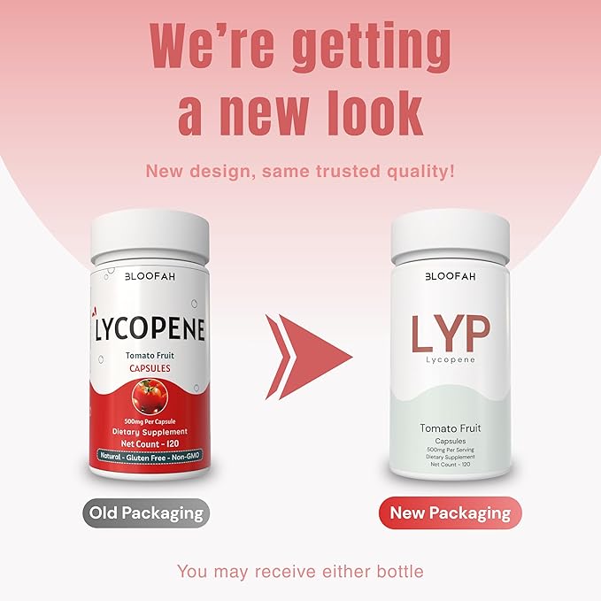 Lycopene Supplement Capsules 500mg – Tomato Fruit Powder with Natural Lycopene for Antioxidant &amp Daily Wellness Support | Gluten Free Non-GMO (120 Count (Pack of 1))