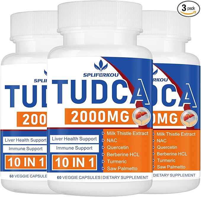2000mg Tudca Liver Support Supplement Tudca Bile Salt with Milk Thistle and NAC 180 Capsules for 90 Days Support for Liver Detoxification Immune System