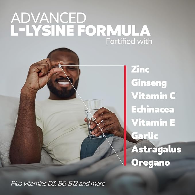 L-Lysine 250mg Capsules – Immune &amp Cold Sore Support – Vegan Non-GMO Allergen-Free 3rd-Party Tested Lisina 1000 mg Organica - Made in USA