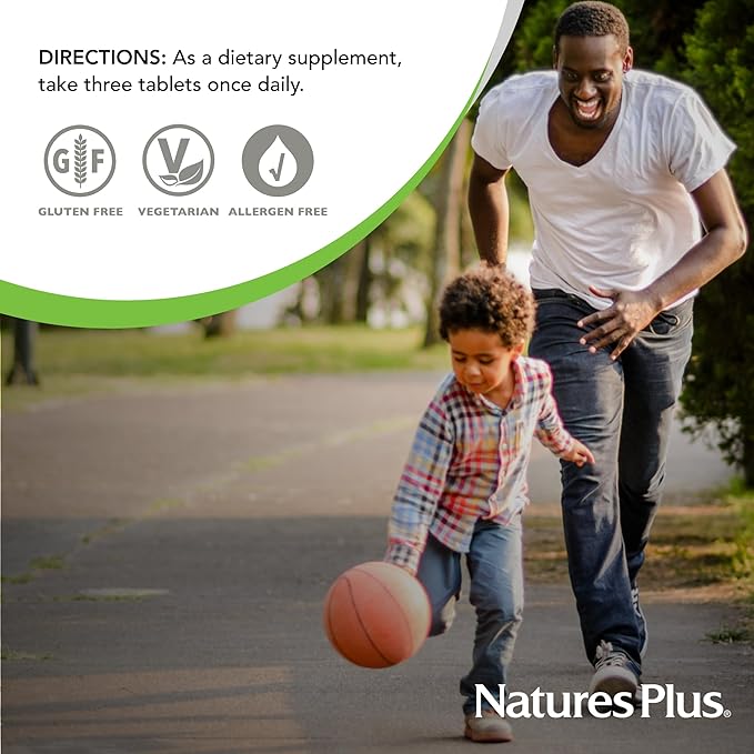 NaturesPlus Source of Life Green &amp Red Multivitamin - 90 Tablets - with Concentrated Whole Foods - Vegetarian Gluten Free - 30 Servings