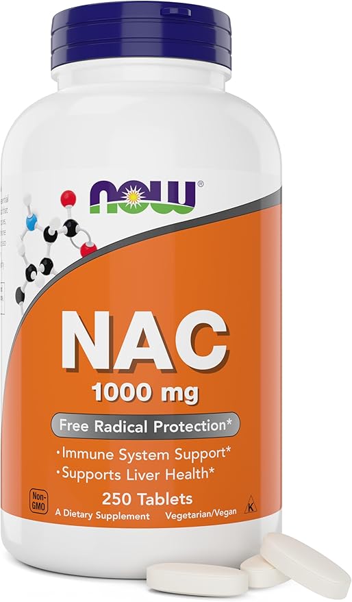 Now NAC 1000 mg 250 Tablets Vegetarian and Vegan Non-GMO