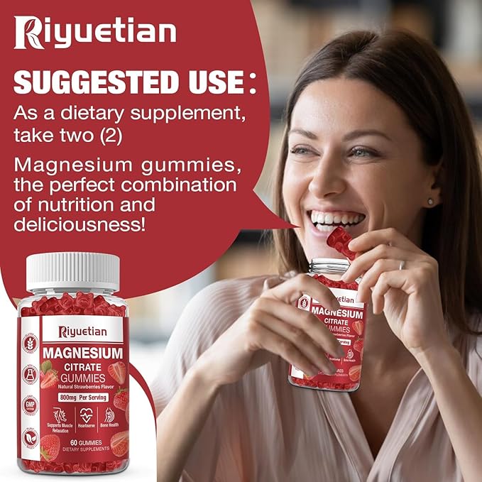 2 Pack Extra Strength Magnesium Citrate Gummies 800MG - Vegan Gummies - Supports Relaxation &amp Energy for Adults - 120 Count