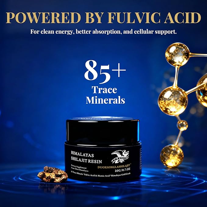 Himalayas Shilajit Resin - Pure Golden Grade | 100% Natural with 85+ Trace Minerals | Energy Boost &amp Immune Support for Men &amp Women | Lab Tested | 20g 100 Servings