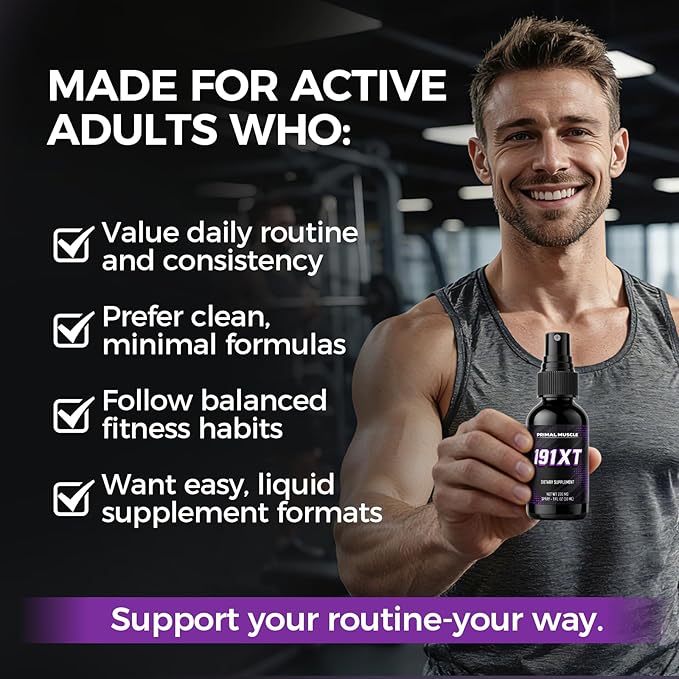 191xt Primal Muscle Spray with Zinc Magnesium Vitamin B6 for Adult Fitness Lifestyle 30-Day Supply