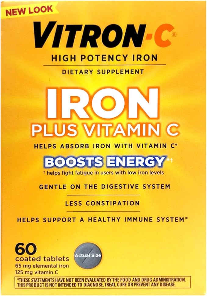 Vitron-C High Potency Iron Supplement with Vitamin C LimitedQuantity (180 Count Total)