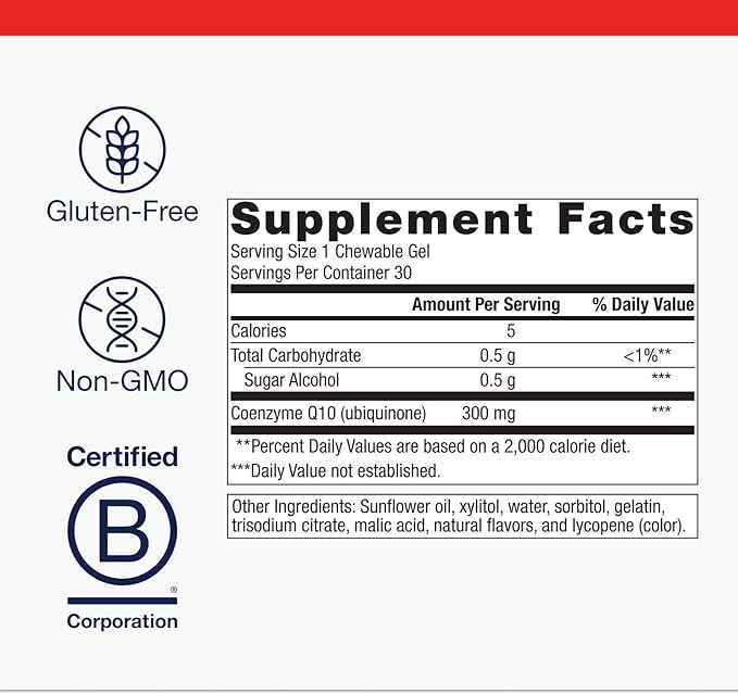Metagenics NutraGems CoQ10 300 mg - High Absorption Antioxidant Supplement - Supports Heart Health Energy Production &amp Cellular Function* - Coenzyme Q10 with Lycopene - 30 Chewable Gels
