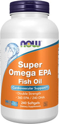 NOW Foods Supplements Super Omega EPA 360 EPA / 240 DHA Molecularly Distilled Cardiovascular Support* 240 Softgels