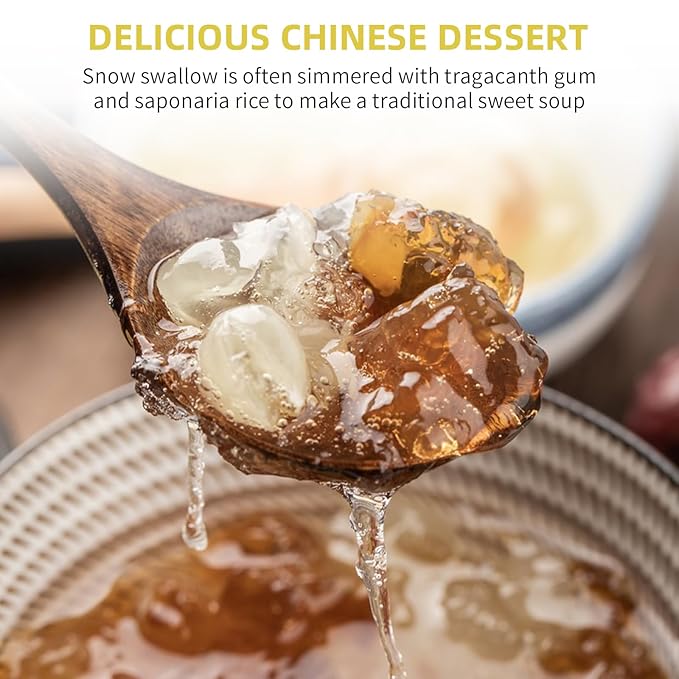 Wanhua Hall Snow Swallow 300g/10.6oz - Natural Wild Tragacanth Gum Plant-Based Dessert Ingredient Good With Peach Gum 雪燕