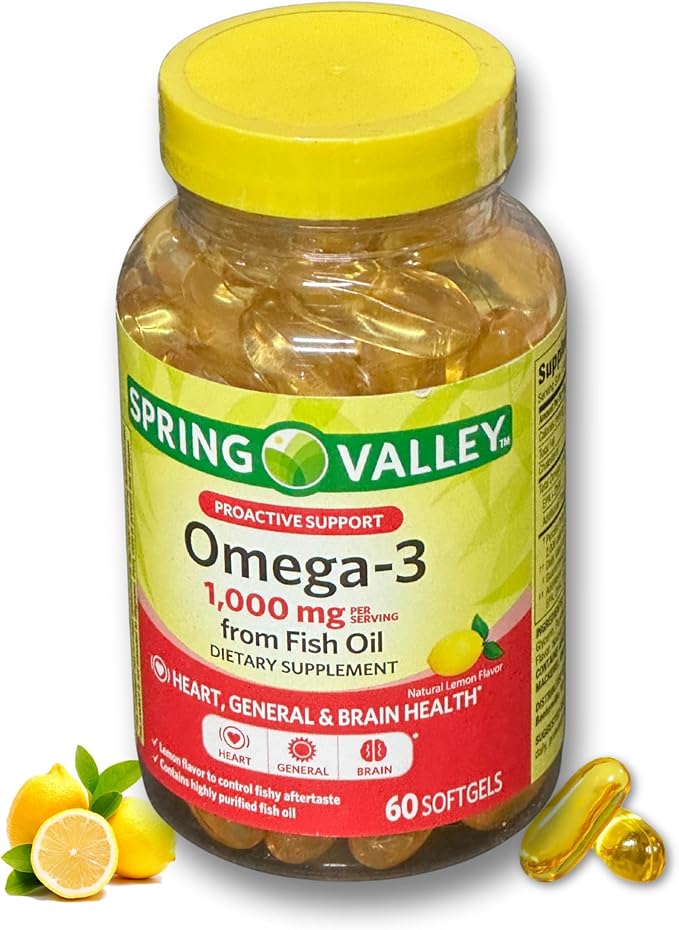 Omega 3 1000mg- Fish Oil 60 softgels (Pack of 1) Boxed By Fusion Shop Store