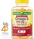 Spring Valley Omega-3 500 mg 180 Count from Fish Oil Omega 3 Dietary Supplements Bundle with Lual's 45 Diabetes Decoded