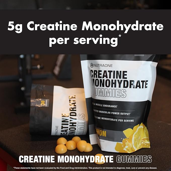 NutraOne Creatine Monohydrate Gummies Pre- and Post Workout Recovery Fuel Muscular Performance Increase Endurance Support Muscle Recovery