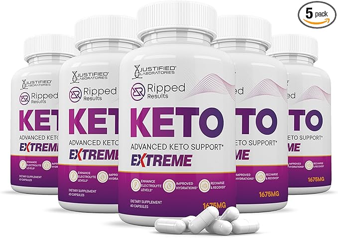(5 Pack) Ripped Results Keto ACV Extreme Pills 1675MG Keto Support Blend Capsule Alternative Keto ACV Gummies Formulated Apple Cider Vinegar Extra Virgin Olive Oil Powder Green Tea Leaf 300 Capsules