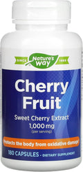 Nature's Way Cherry Fruit Sweet Cherry Extract Supports Antioxidant Pathways* 1000 mg Per 2-Capsule Serving Gluten free 180 Capsules (Packaging May Vary)