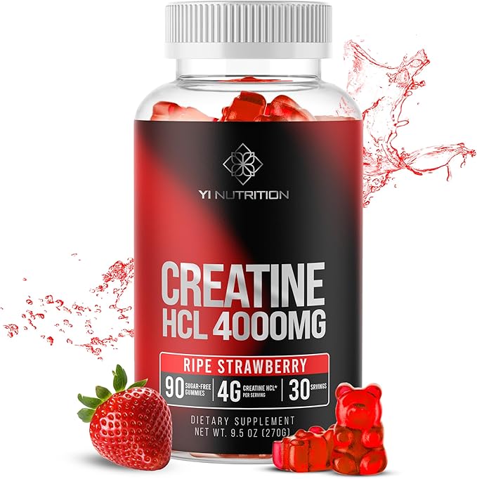 Creatine HCL Gummy - World's First 4000MG Creatine HCL Gummies 90 Count (90 Count)