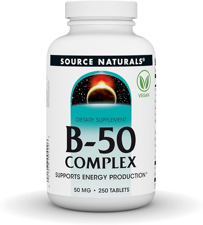 Source Naturals B-50 Complex Supports Energy Production* - 50 mg - 250 Tablets