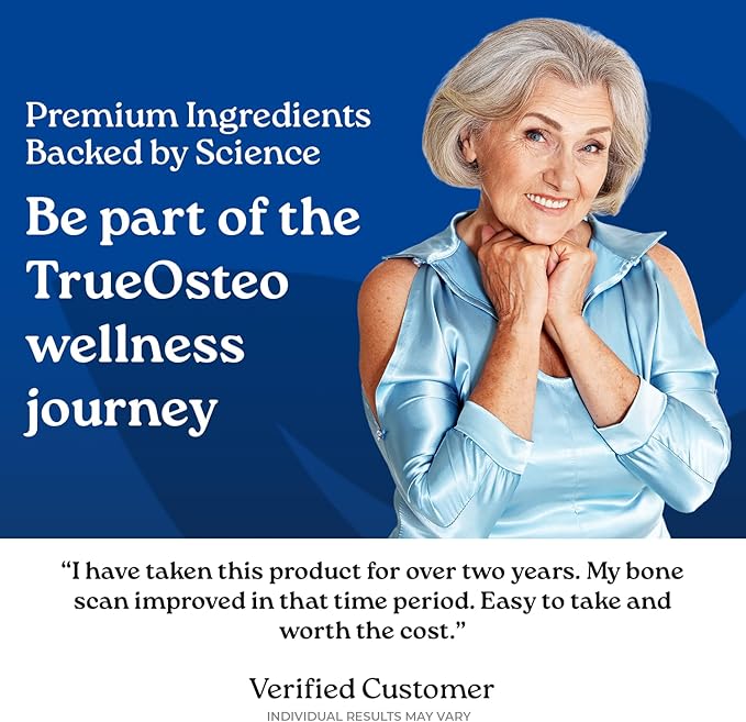 NatureCity True-Osteo Plant-Based Supplement for Bone Strength | AlgaeCal Calcium &amp Magnesium Plant-Based Vitamin D3 Vitamin K2 Silicon| Gentle on Stomach (120 Veggie Capsules)