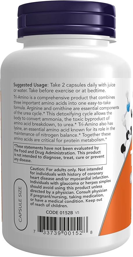 NOW Foods TRI-Amino 120 Caps (Pack of 2)