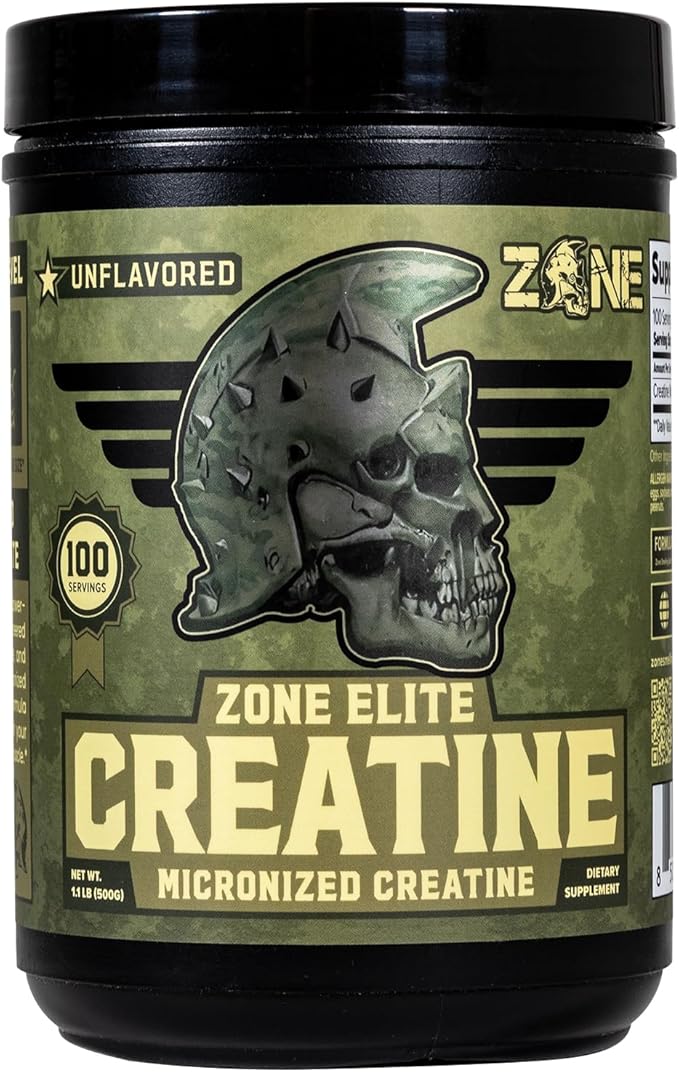 Zone Creatine Monohydrate Powder - Micronized Creatine for Men and Women Suppot Muscle Growth Endurance (Unflavored 5g per Scoop 100 Servings)