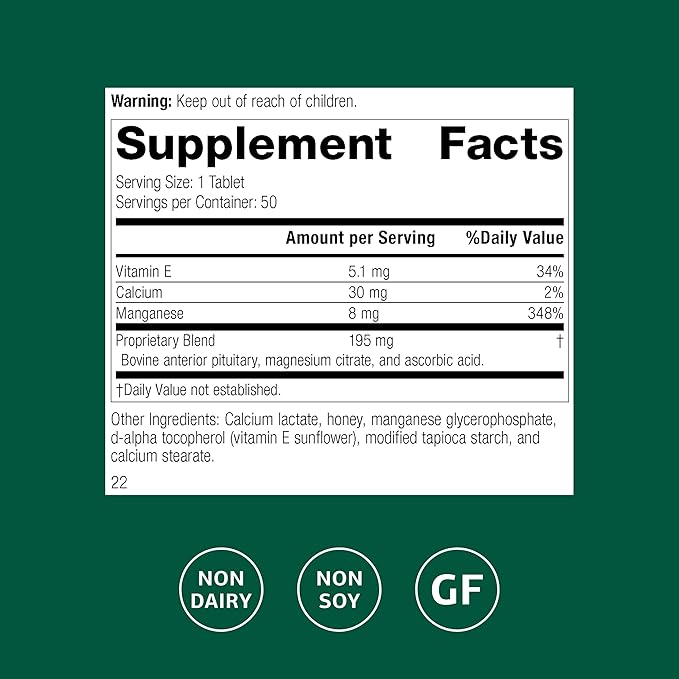 Standard Process E-Manganese - Antioxidant Health Support - Whole Food-Based Supplement with Vitamin E &amp Manganese - Supplement to Aid Cellular Health - 50 Tablets