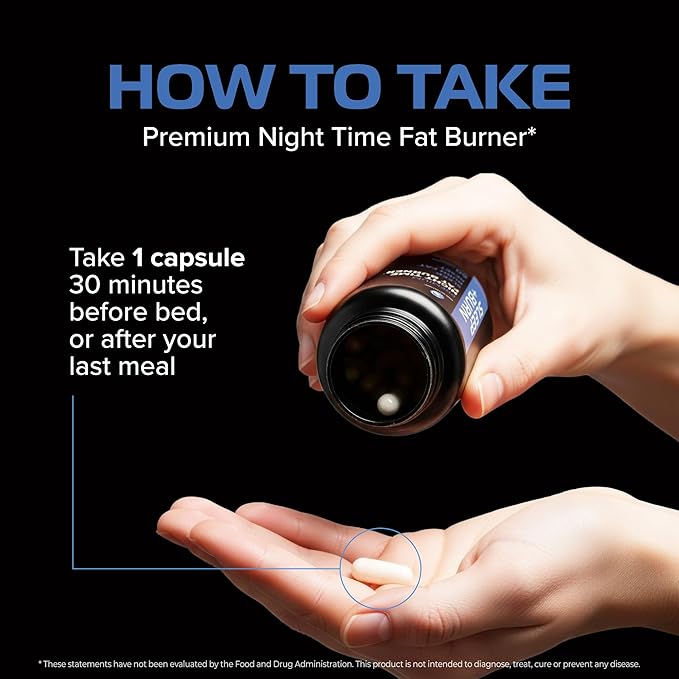 Night Time Fat Burner to Shred While You Sleep | Belly Fat Burner Carb Blocker &amp Weight Loss Support Supplements | Lose Weight Support Metabolism &amp Fall Asleep Fast | 60 Nighttime Diet Pills