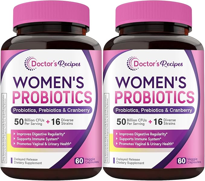 Doctor's Recipes Value Bundle (180 Capsules): Glutathione for Liver &amp Immune Support + Women's Probiotics with Cranberry