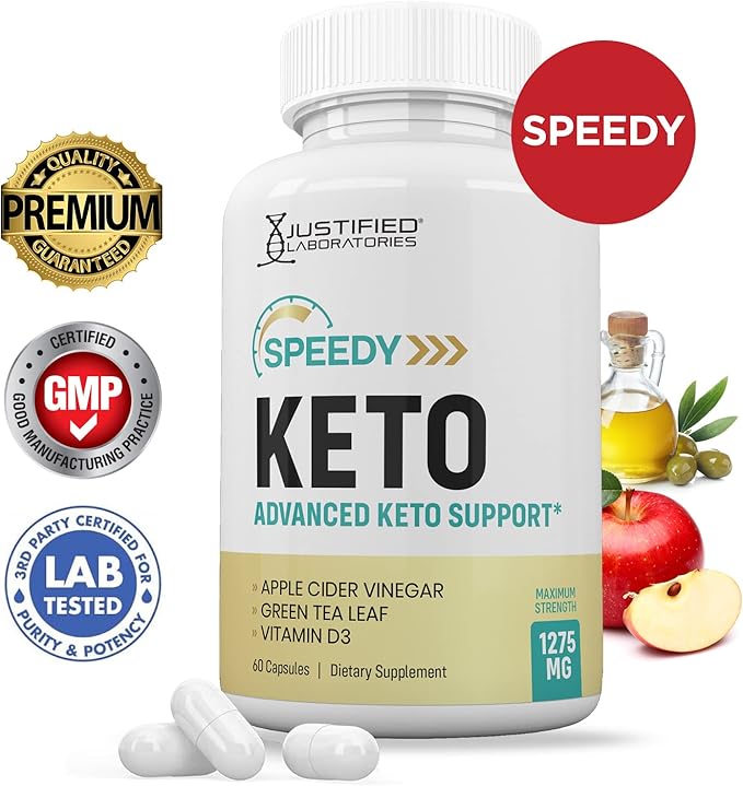 Justified Laboratories (5 Pack) Speedy Keto ACV Pills 1275MG Formulated with Apple Cider Vinegar Keto Support Blend Alternative to Gummies 300 Capsules