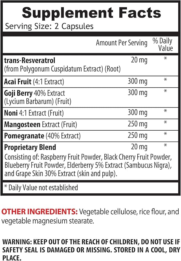 Antioxidant supreme - SUPREME RESVERATROL - Resveratrol and grape seed extract powerful antioxidant resveratrol extract immune support nutritional supplements grape skin extract 2 Bot 120 Caps