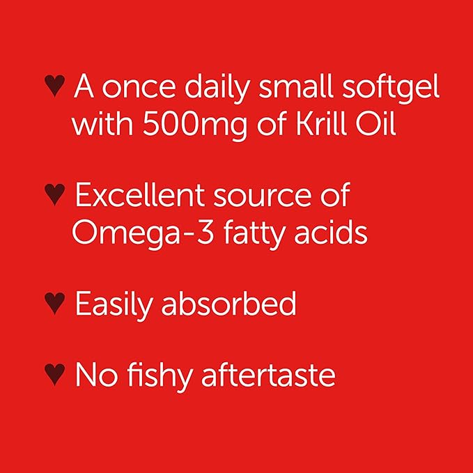 MegaRed Omega-3 Krill Oil 500mg Extra Strength softgels (40 Count in a Box) - Krill Oil No Fishy Aftertaste