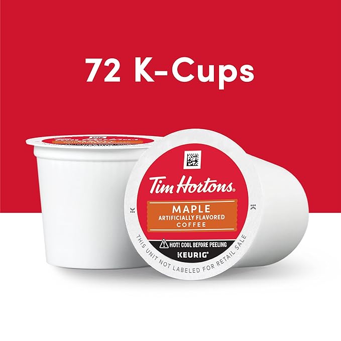 Tim Hortons Maple Flavored Coffee Single-Serve K-Cup Pods Compatible with Keurig Brewers 72ct K-Cups Red 12 Count (Pack of 6)