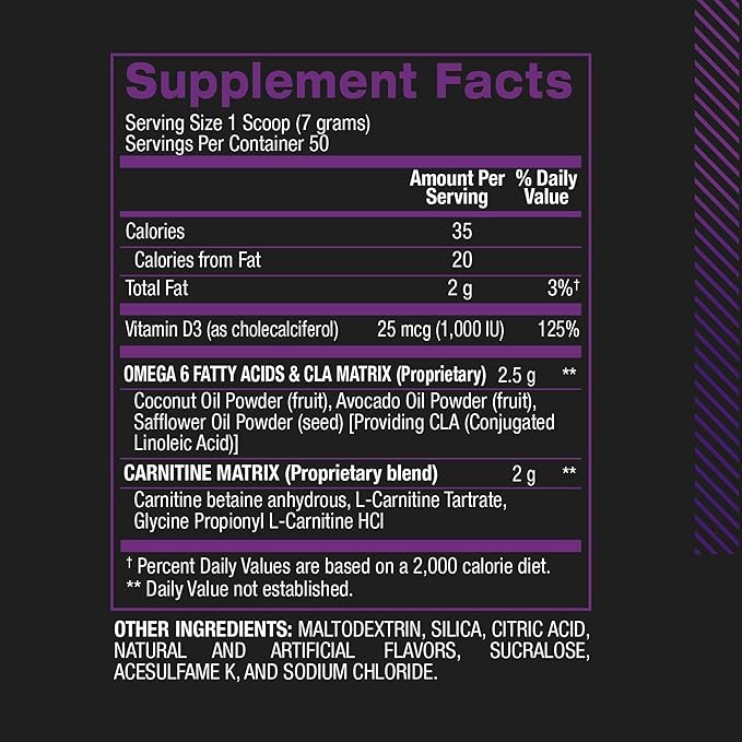 BPI Sports CLA+Carnitine – CLA L Carnitine &amp Linoleic Acid – L Carnitine Supplement for Weight Loss Metabolism &amp Lean Muscle – Caffeine Free – Grape – 50 Servings – 12.34 oz