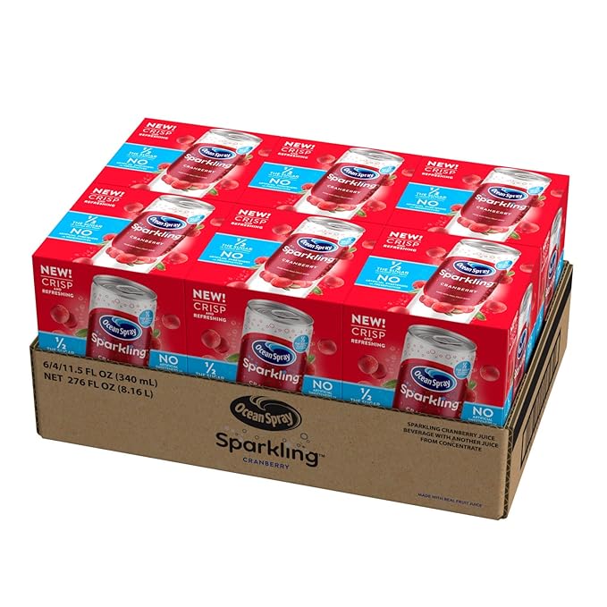 Ocean Spray® Sparkling Cranberry Juice Drink 11.5 Fl Oz Cans 4 Count (Pack of 6)