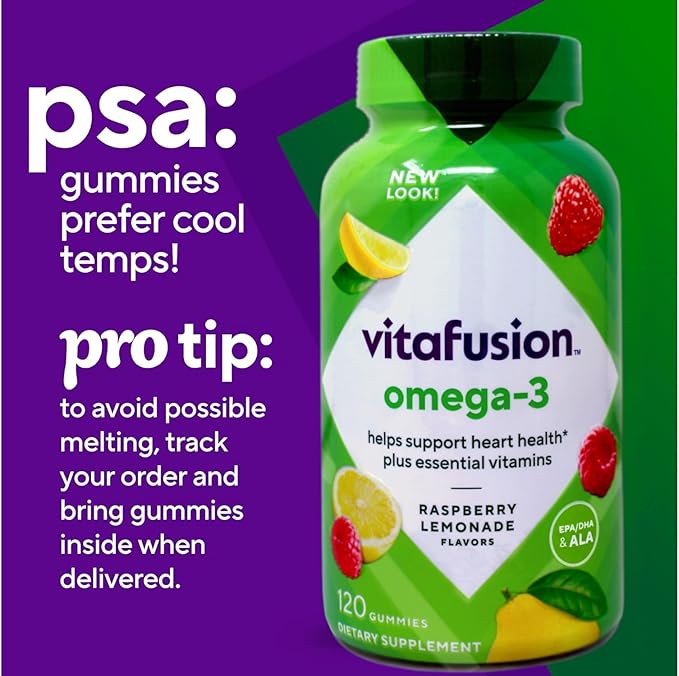 Vitafusion Omega-3 wJlCc Gummies - 120 Count (4 Pack)